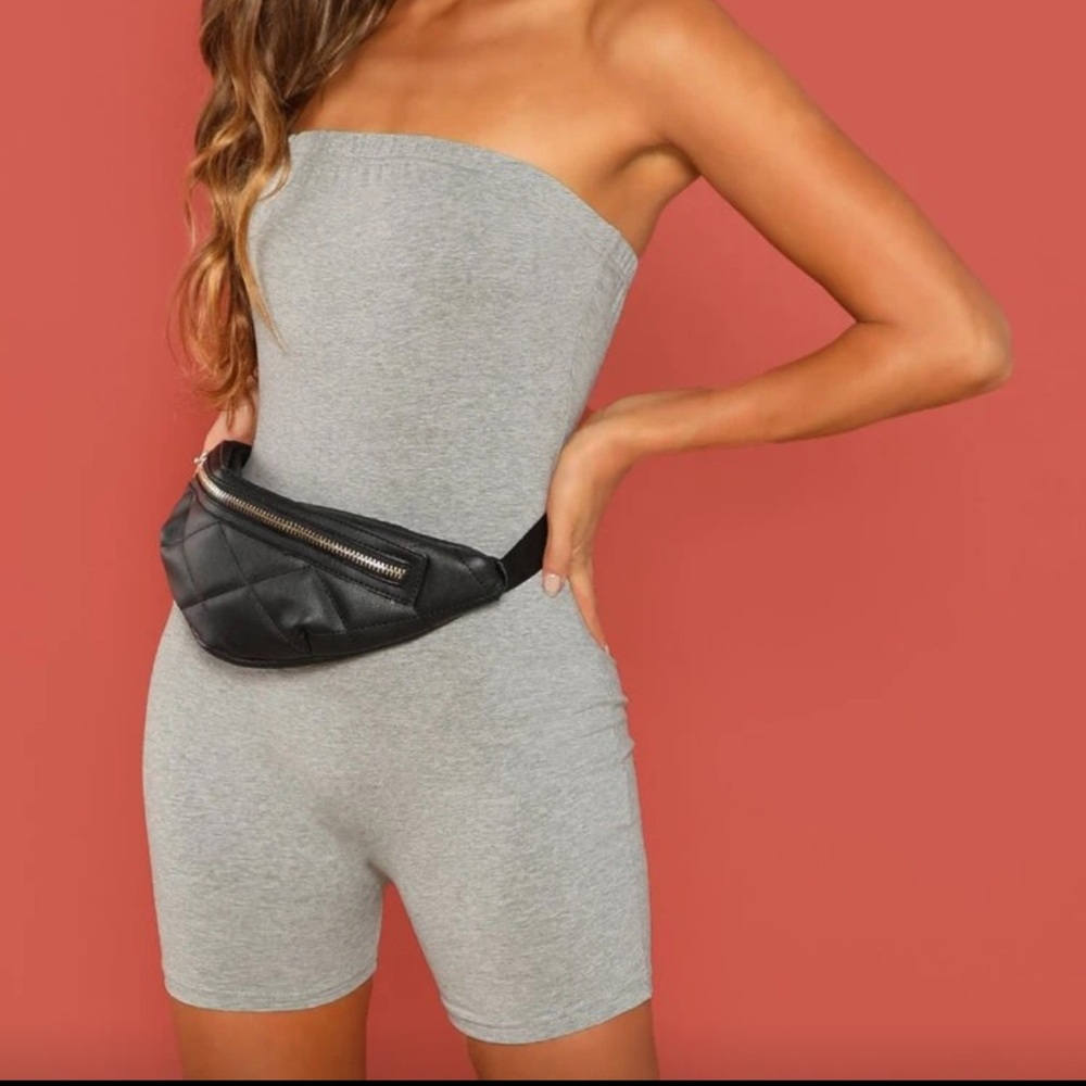 Gray Strapless Romper